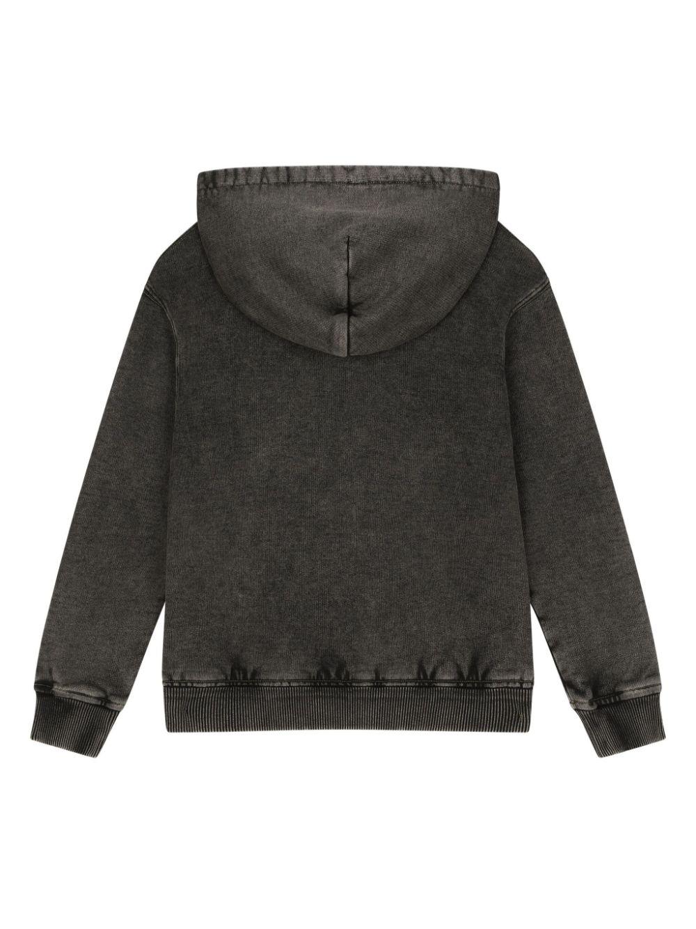 Felpa nera per bambini con logo L4JWFJG7N3Z N0000 Dolce & Gabbana Kids 