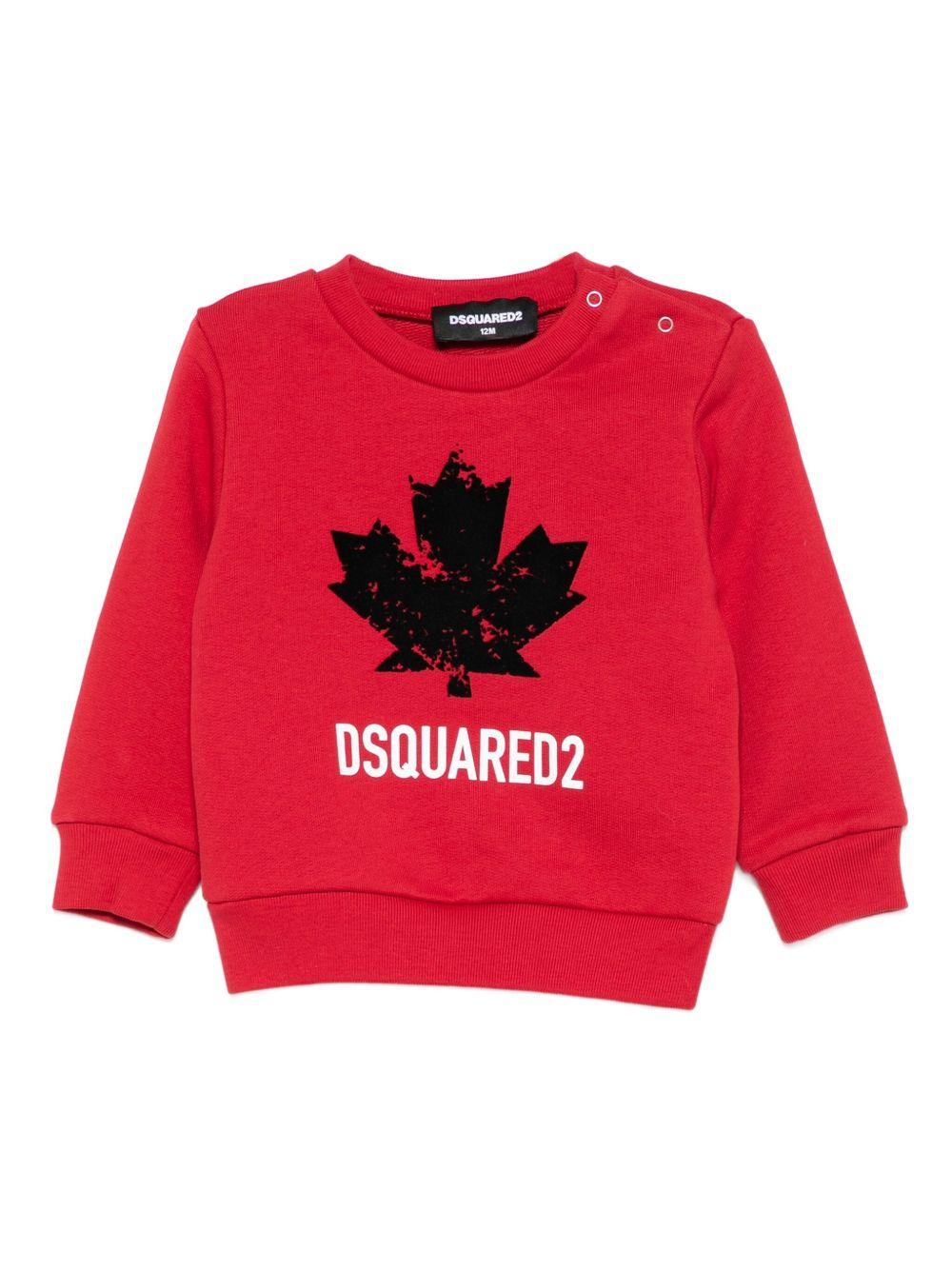 Felpa rossa per neonato DQ3096D00ZF DQ423 Dsquared2 Kids 