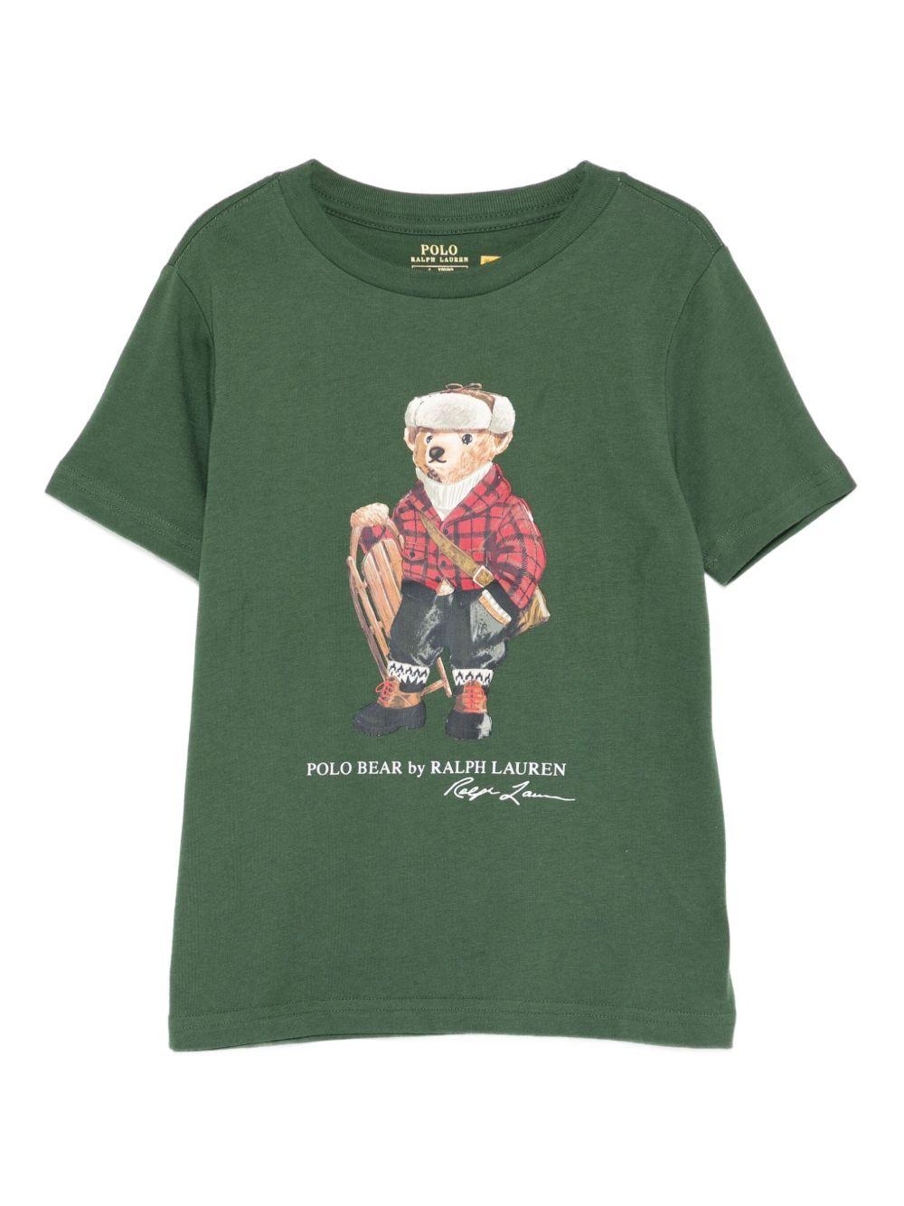 T-shirt verde per bambino 322981260 002 Ralph Lauren Kids 