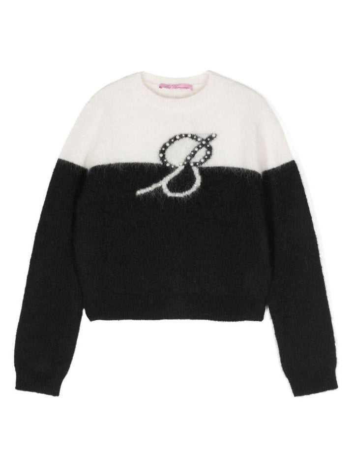 Black/white sweater for girls with logo