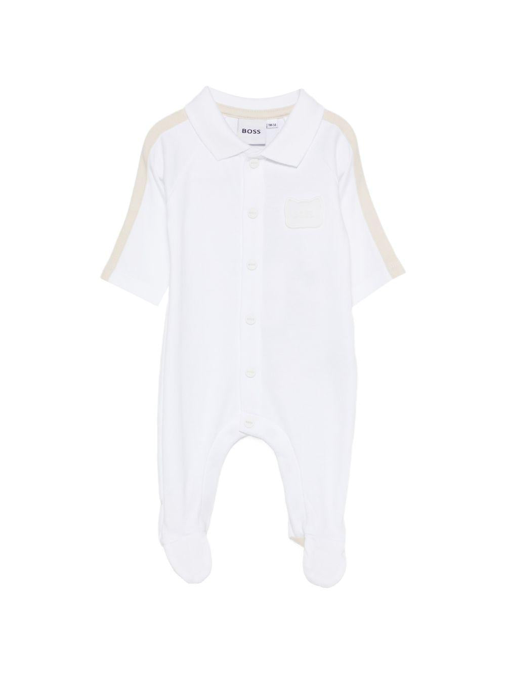 Tutina bianca/beige per neonato J53041 10P Boss Kids 