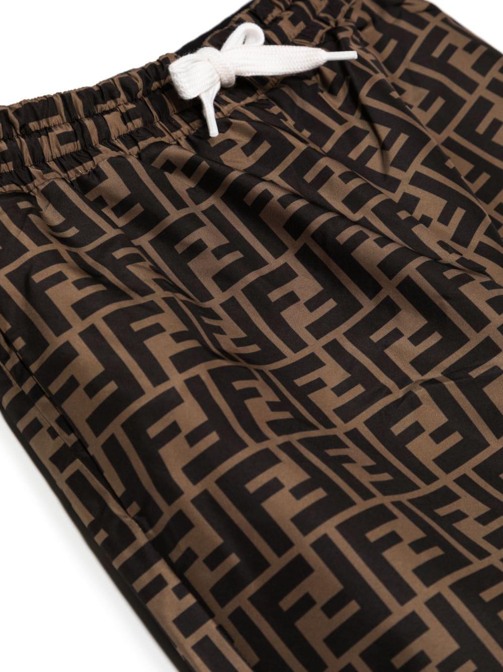 Pantalone jogger marrone per bambino con logo JUF065AJ2U F11FU Fendi Kids 