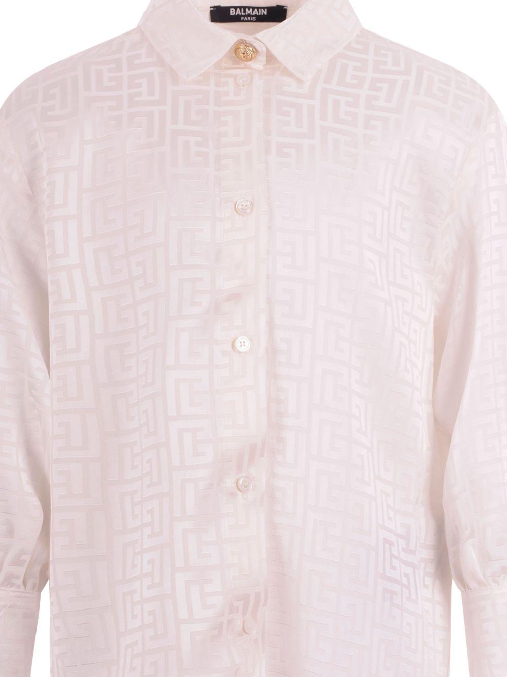 Camicia ivory per bambino BY5A30S0192 102 Balmain Kids 