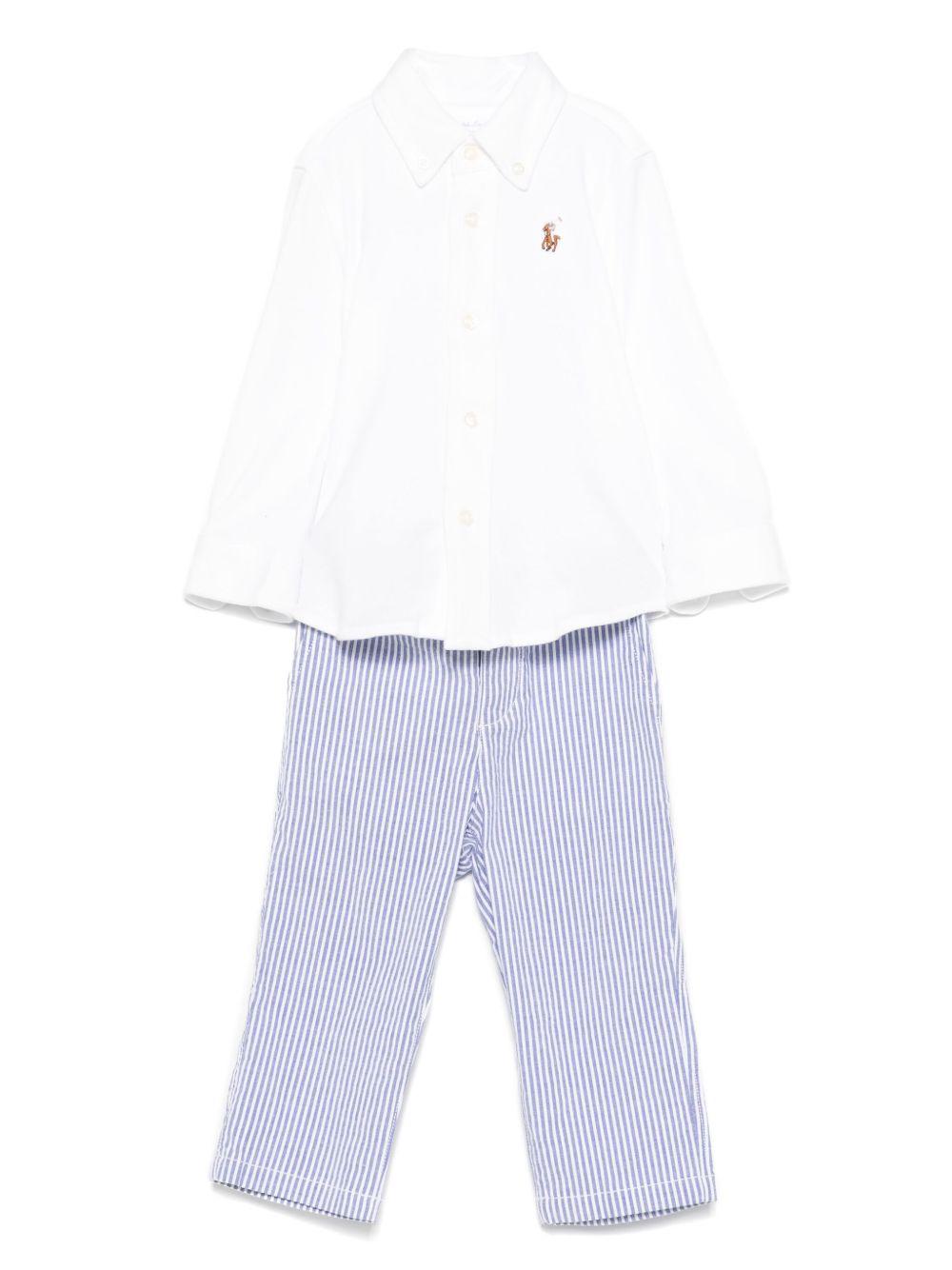 Completo bianco/azzurro per neonato