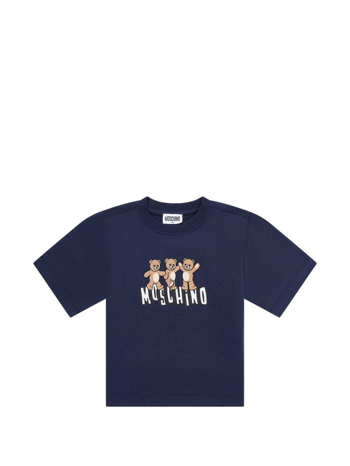 T-shirt blu navy per bambino HUM05PLAA23 40016 Moschino Kids 