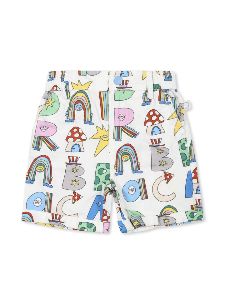 White Bermuda shorts for newborns
