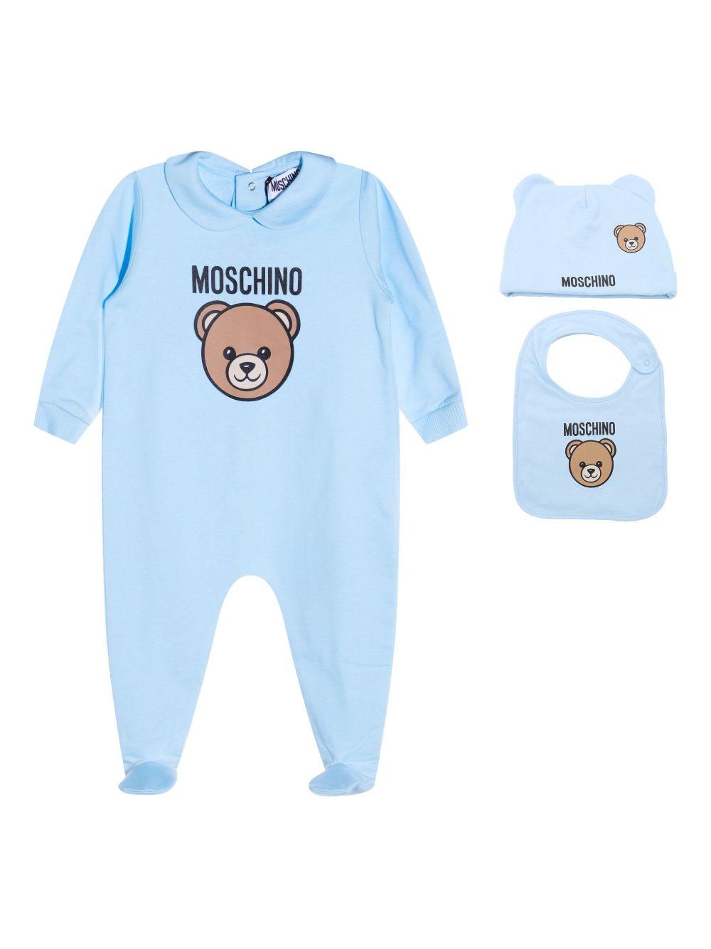 Tutina azzurra per neonato MMY08BLCA40 40304 Moschino Kids 