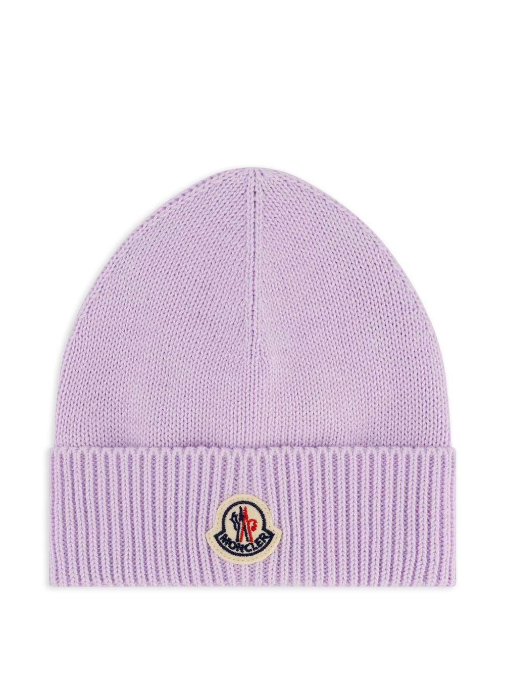 Cappello lilla per neonata 9513B00006M2861 90O Moncler Kids 