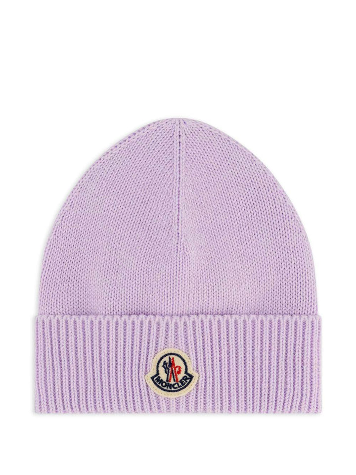 Cappello lilla per neonata 9513B00006M2861 90O Moncler Kids 