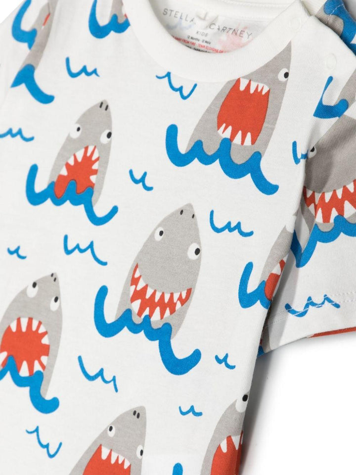 White t-shirt for newborns with print