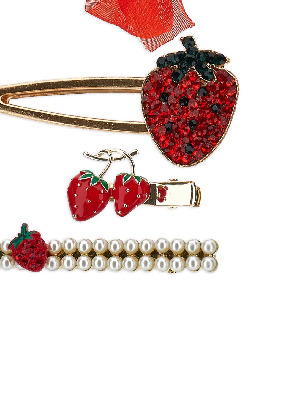 Kit di Fermagli rosso per neonata 39G0187759 0044 Monnalisa Kids 