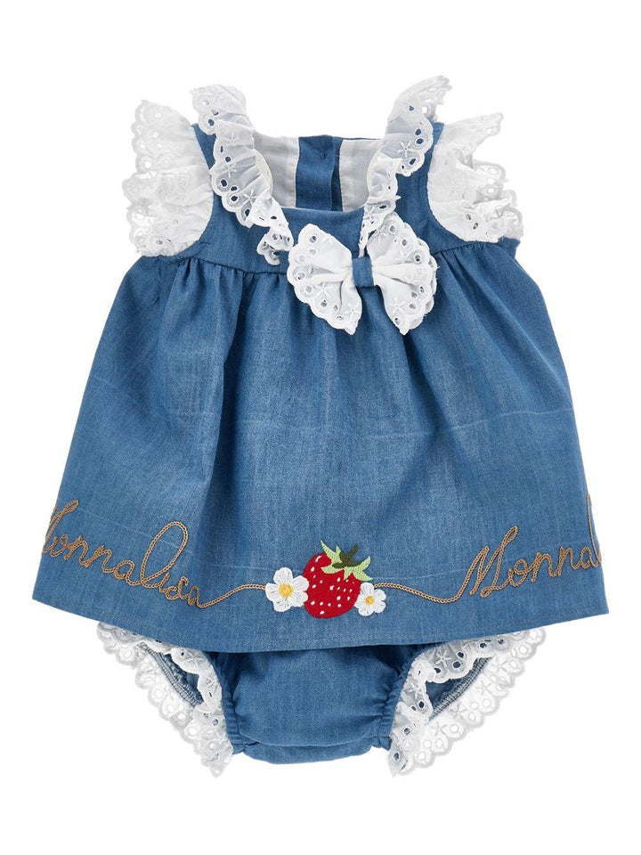 Abito blu per neonata 35G5157081 0062 Monnalisa Kids 