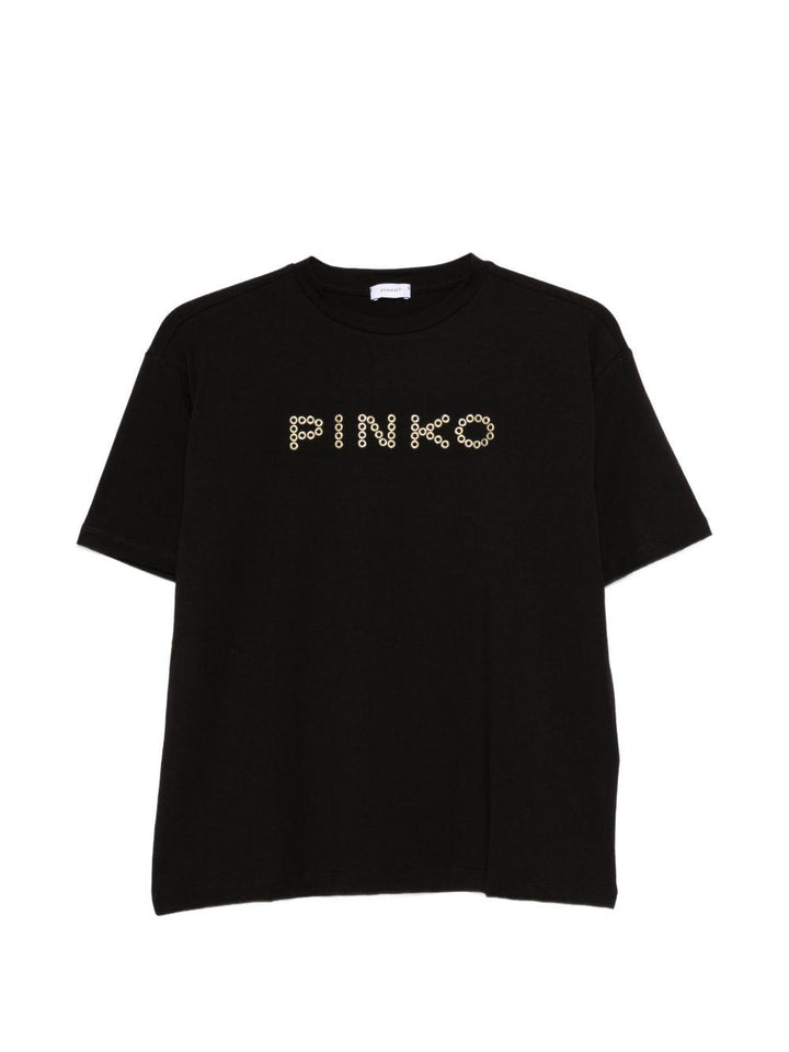 T-shirt nera per bambina KFTS051CJE017 0985 Pinko Kids 