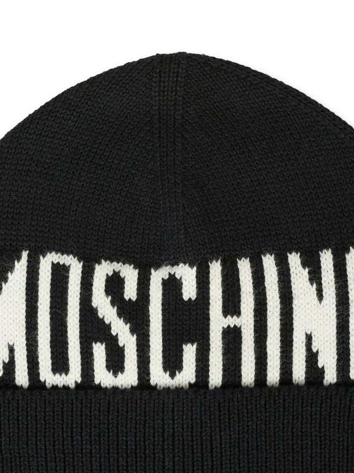 Cappello nero per bambino HUX02PLHE66 60100 Moschino Kids 