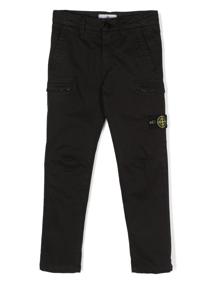 Pantalone nero per bambino con logo