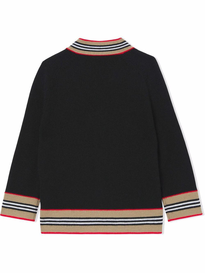 Cardigan nero per neonata 8047616 A1189 Burberry Kids 
