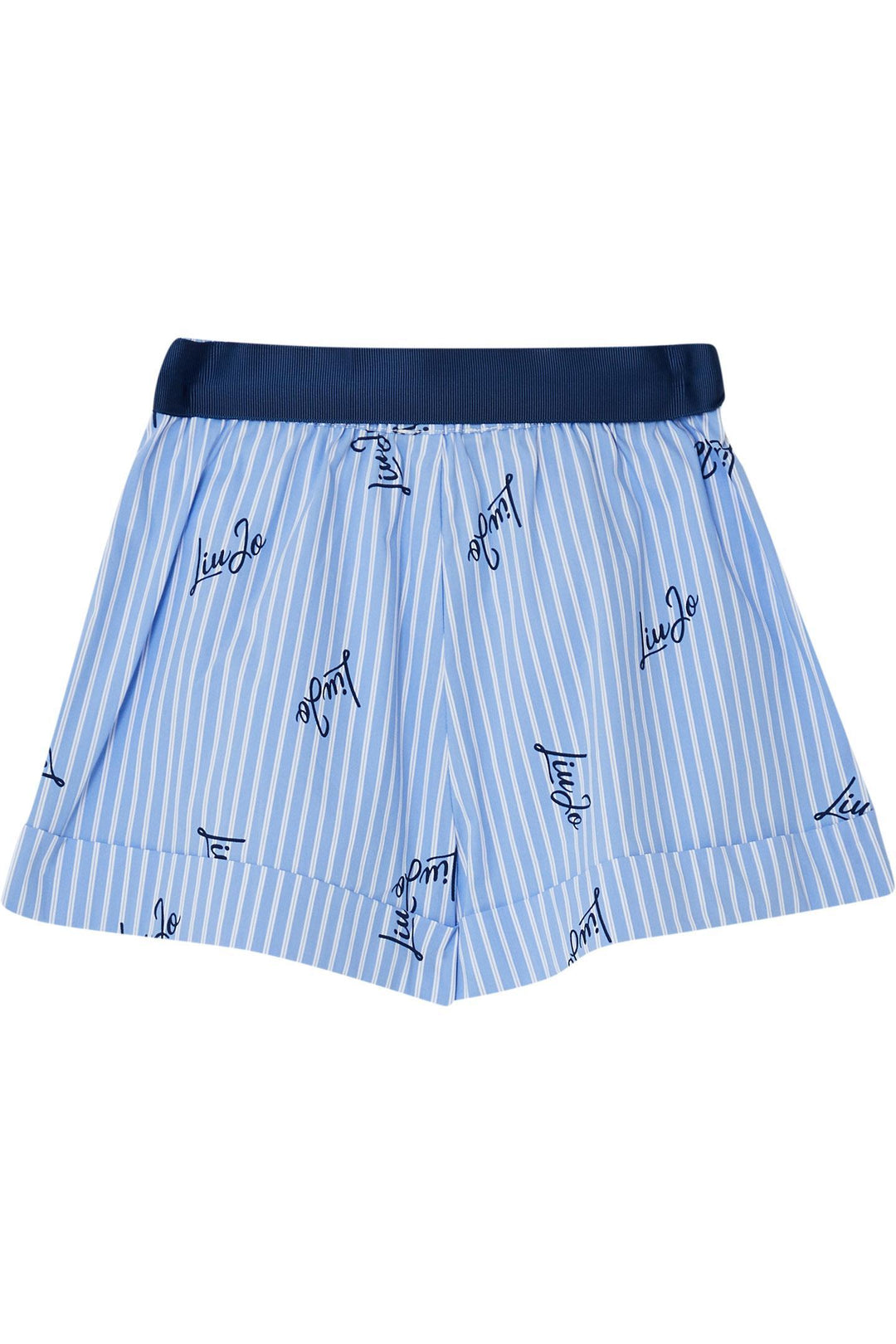 Bermuda azzurra/bianca per bambina