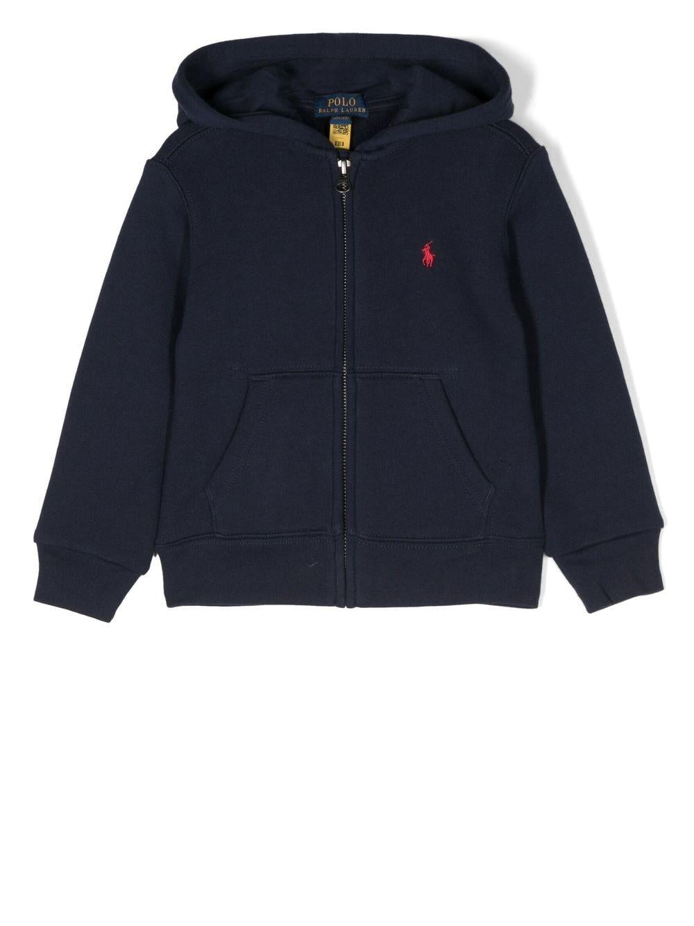 Felpa per bambino in misto cotone blu 323547626 001 Ralph Lauren Kids 