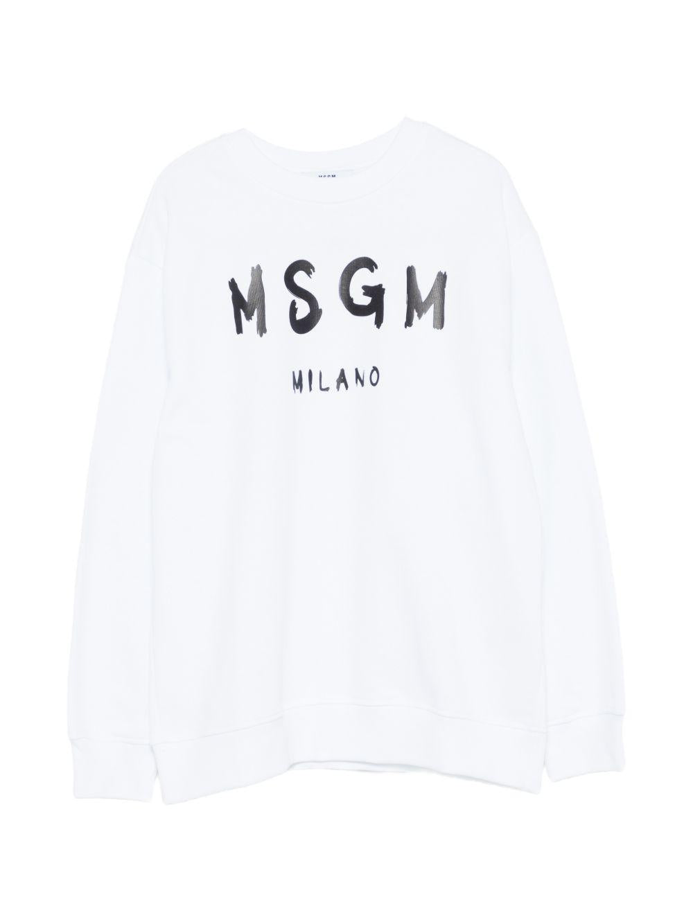 Felpa bianca per bambino S6MSJUSW007 001 Msgm Kids 
