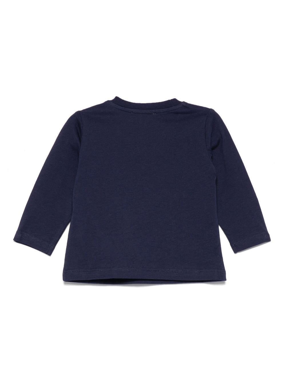 T-shirt blu navy per neonato MZO00RLAA10 40016 Moschino Kids 