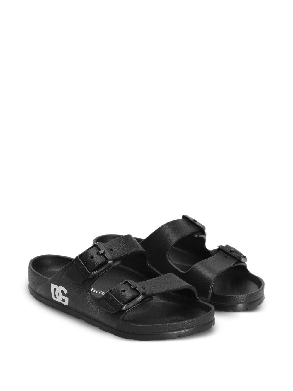 Ciabatte nere per bambina DD0324A5103 80999 Dolce & Gabbana Kids 