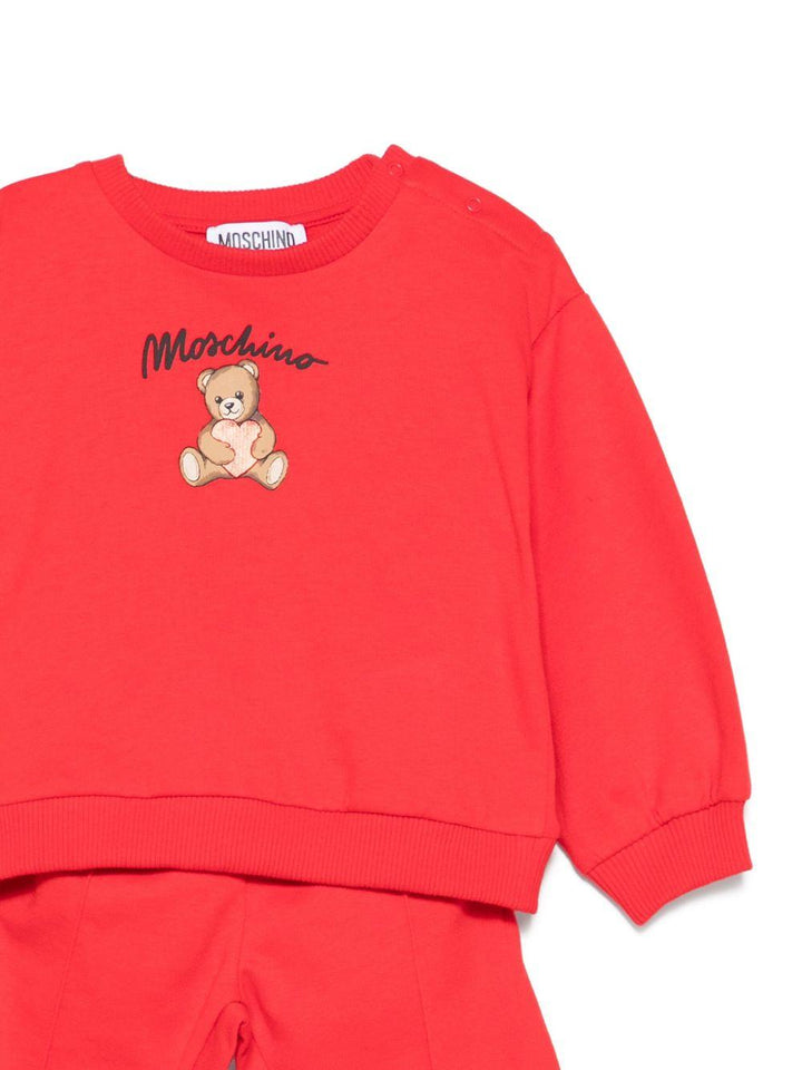 Completo sportivo rosso per neonata MDK03DLCA40 50109 Moschino Kids 