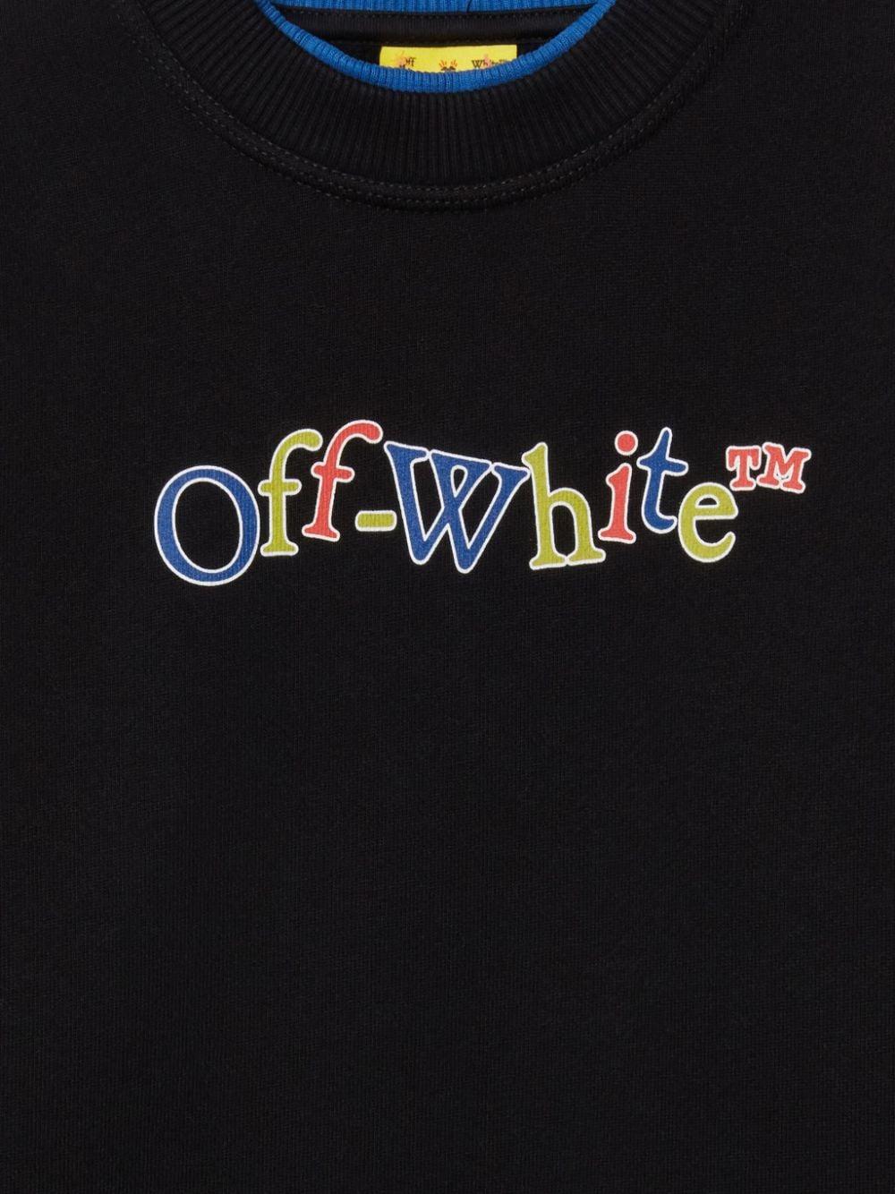 Felpa per bambino in cotone nera OBBA008F24FLE001 1014 Off White Kids 