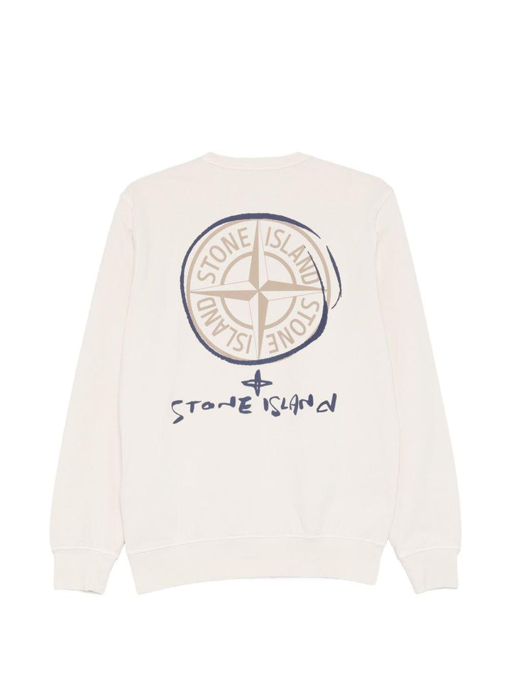 Felpa bianco sporco per bambino 66100018S0370 V0097 Stone Island Kids 