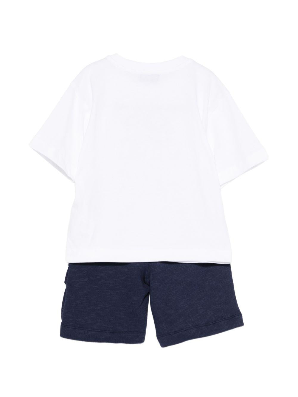 Completo bianco/blu per bambino HUG00WLCA88 83240 Moschino Kids 