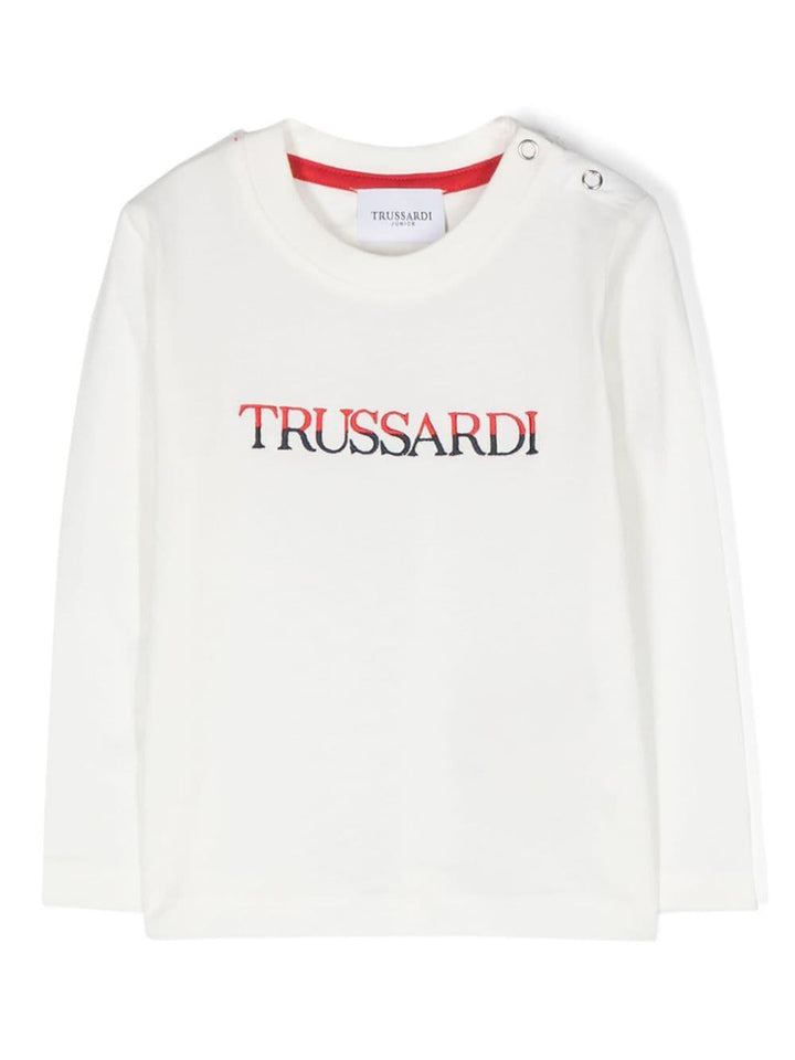 White baby t-shirt with logo