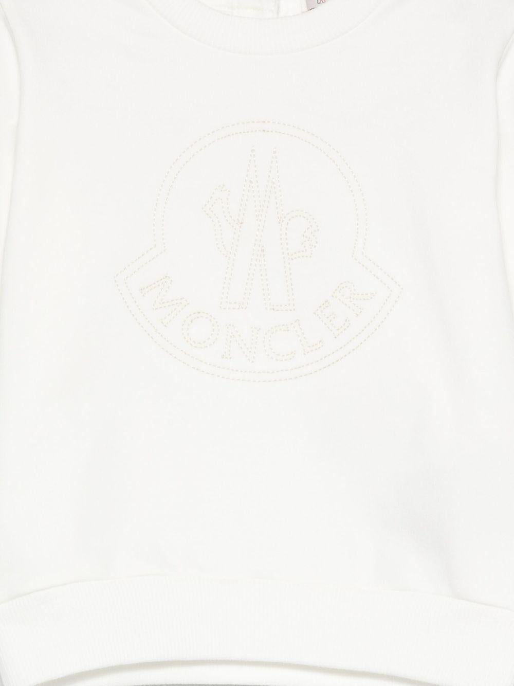Felpa bianca per neonato 9518G0000289AM3 034 Moncler Kids 