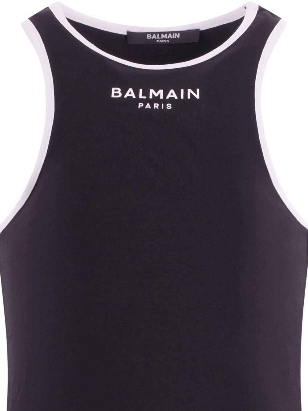 Canottiera nera per bambina BY8A12Z3277 930BC Balmain Kids 