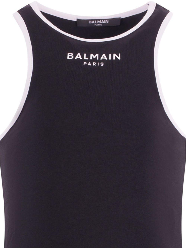 Canottiera nera per bambina BY8A12Z3277 930BC Balmain Kids 