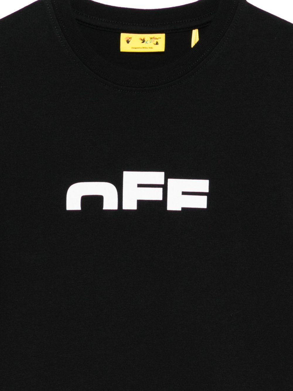 T-shirt nera per bambino OBAA002F25JER002 1001 Off White Kids 