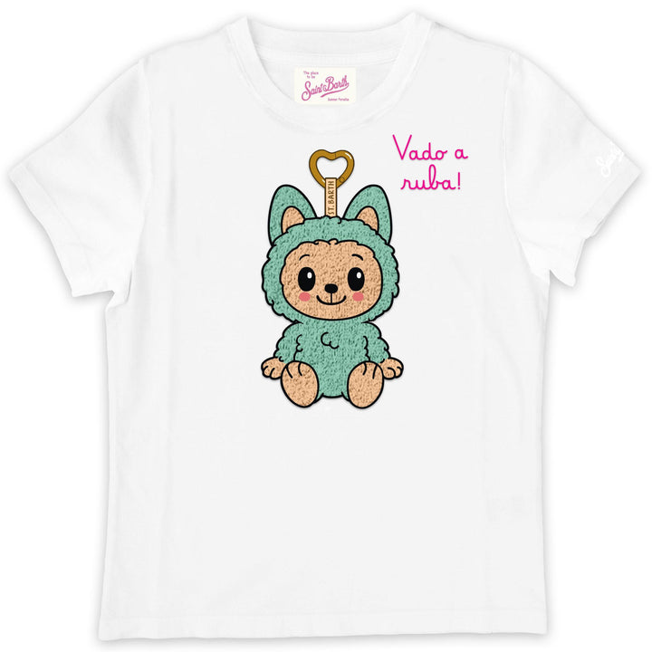 T-shirt bianca per bambina ELLY001 02132L MC2 Saint Barth Kids 