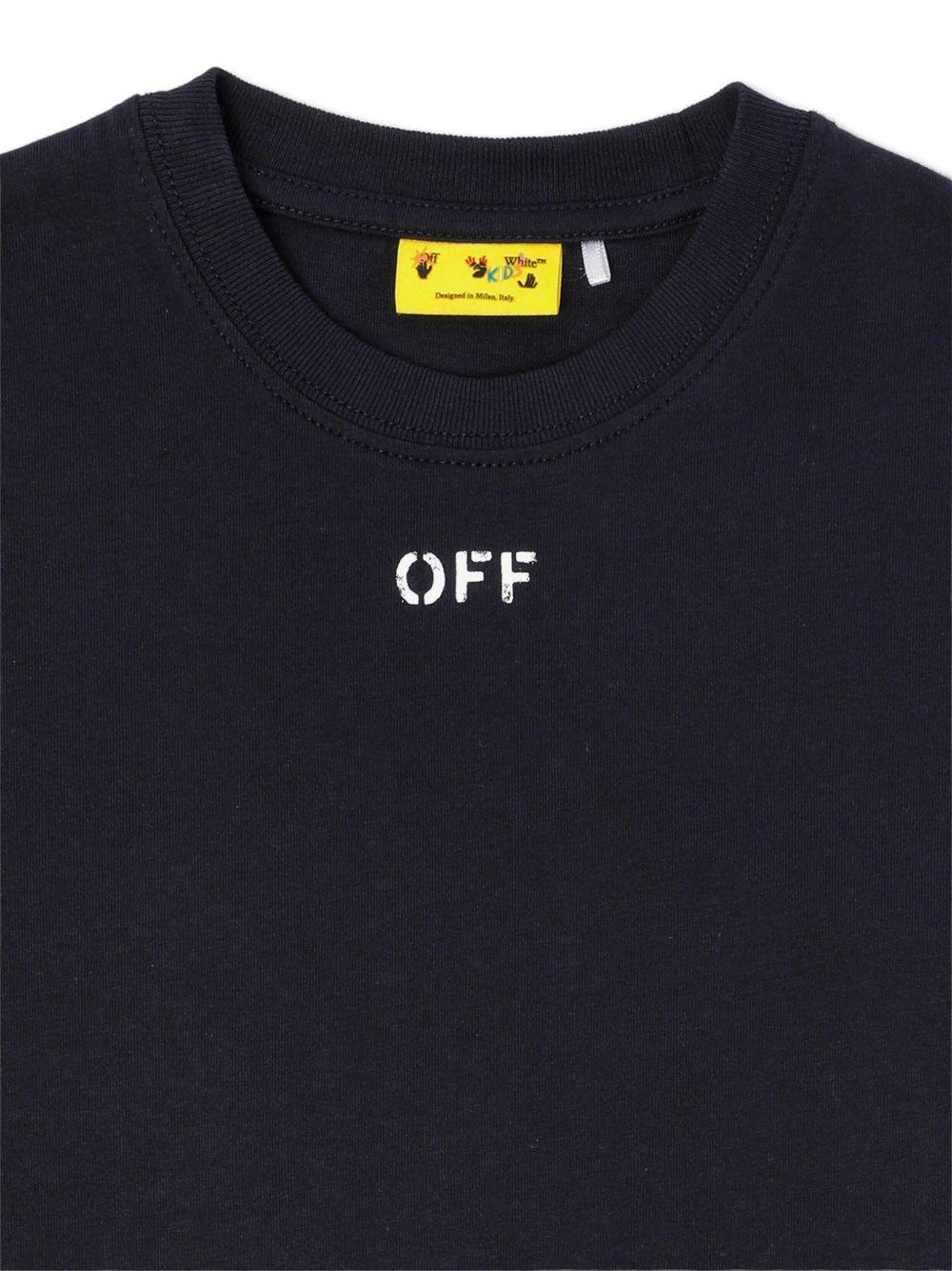 T-shirts bianca/nera per bambino OB2B001S26JER001 9060 Off White Kids 