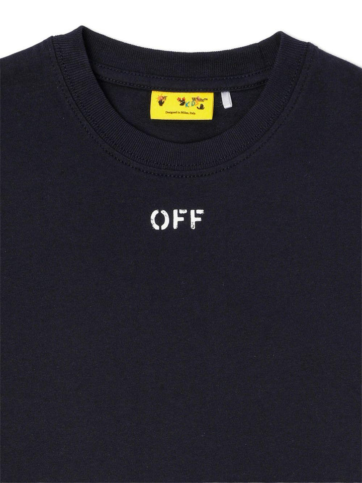 T-shirts bianca/nera per bambino OB2B001S26JER001 9060 Off White Kids 