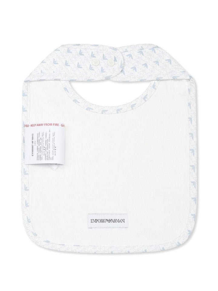 Bavetta bianca/celeste per neonato EY000007AF10913 FB054 Emporio Armani Kids 