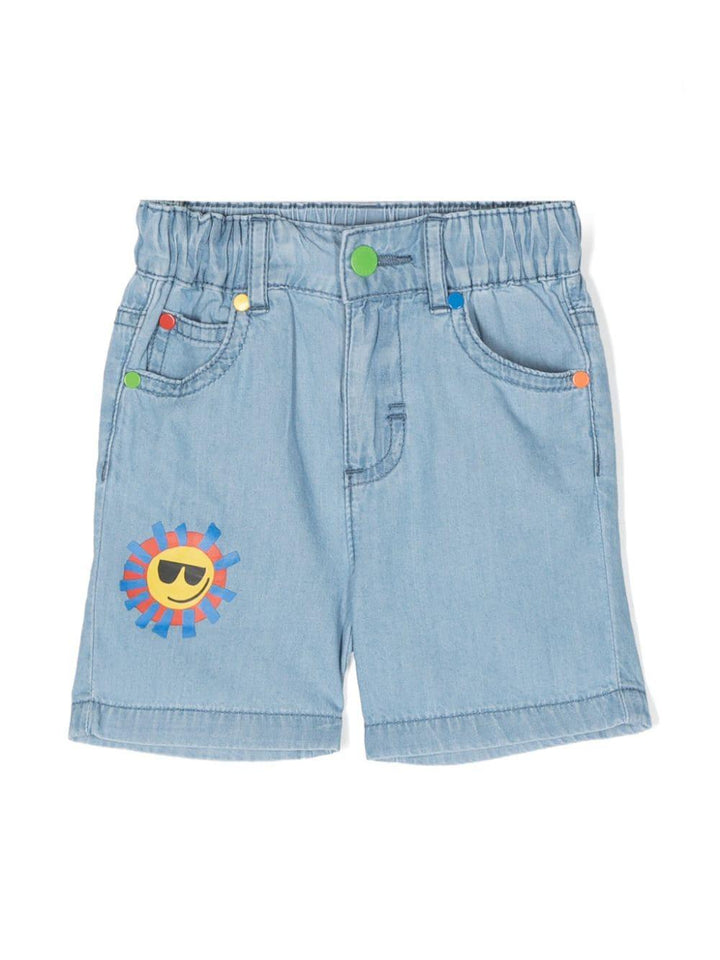 Bermuda azzurra per neonato in denim