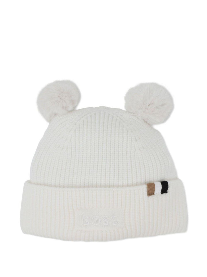 Set cappello calze bianco per neonato J52599 117 Boss Kids 