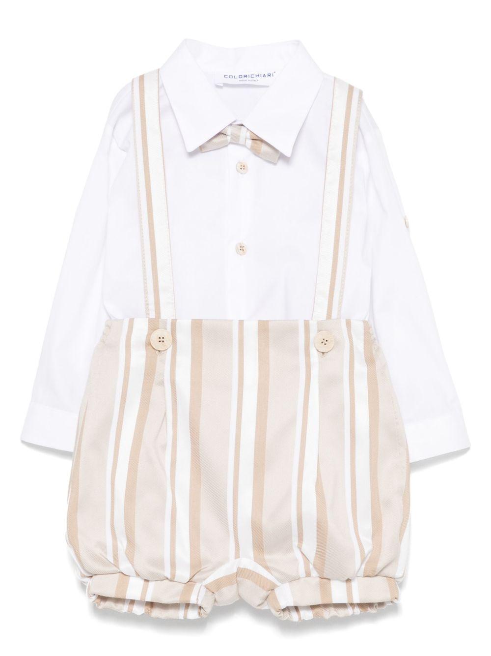 Completo elegante beige/bianco per neonato MN3081134821 21 Colorichiari Kids 