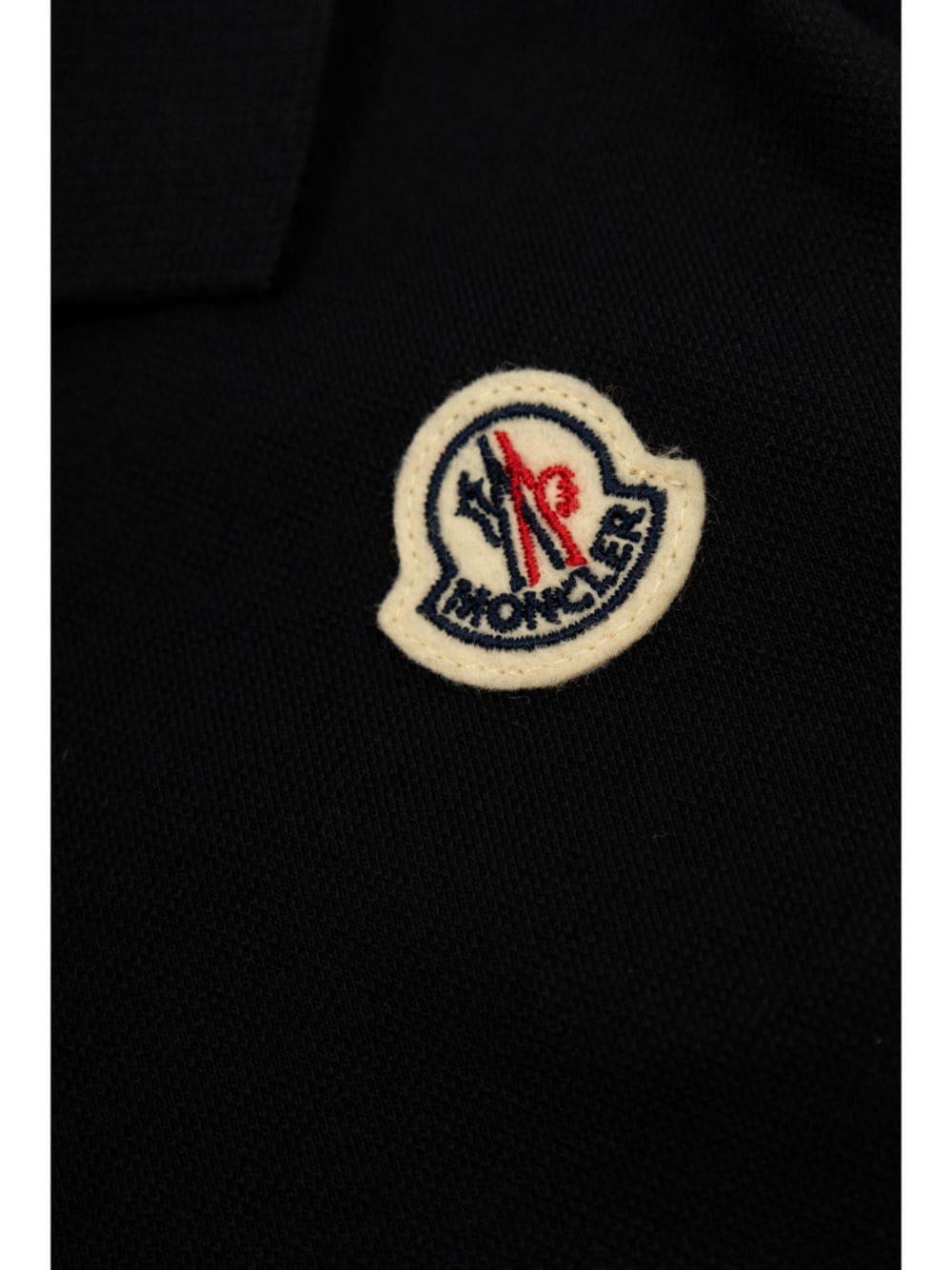 Polo per neonato in cotone blu notte 9518B0000189AL2 778 Moncler Kids 