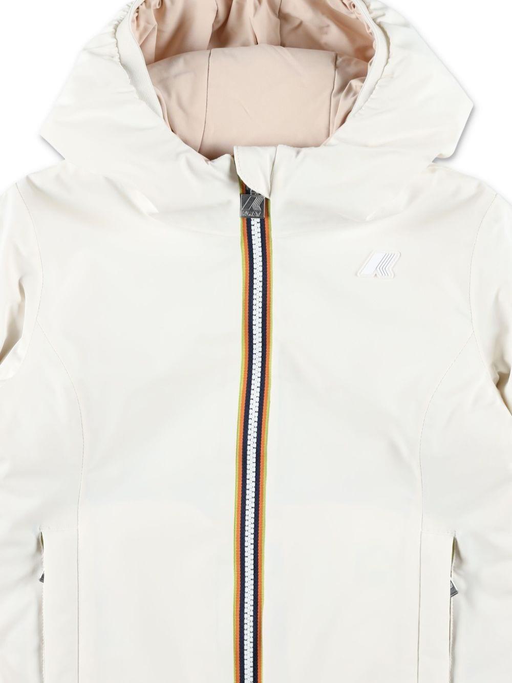White/light pink jacket for girls with logo