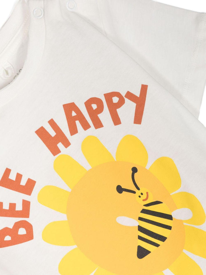 White t-shirt for newborns with print