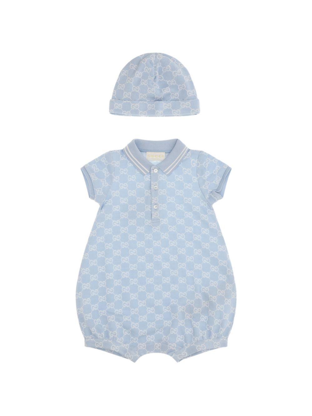 Tutina azzurra per neonato 849683XJHBA 4914 Gucci Kids 