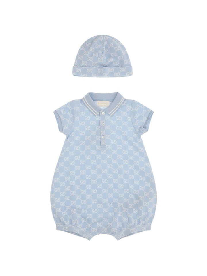 Tutina azzurra per neonato 849683XJHBA 4914 Gucci Kids 