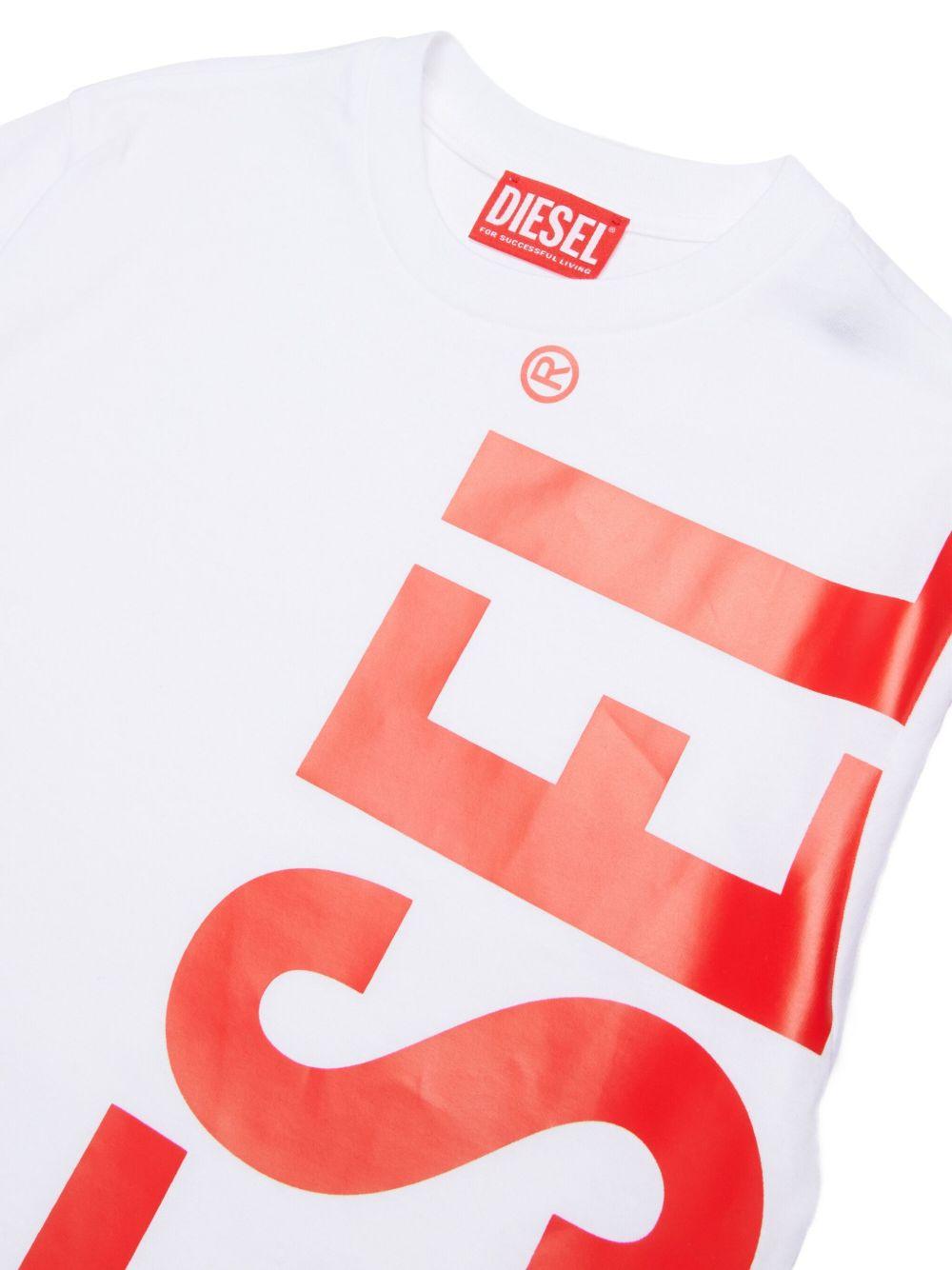 T-shirt bianca per bambino J0273700YI9 K100 Diesel Kids 