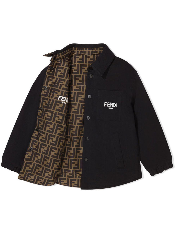 Giubbotto nero/marrone per bambino JUA129AJ2U F11FU Fendi Kids 