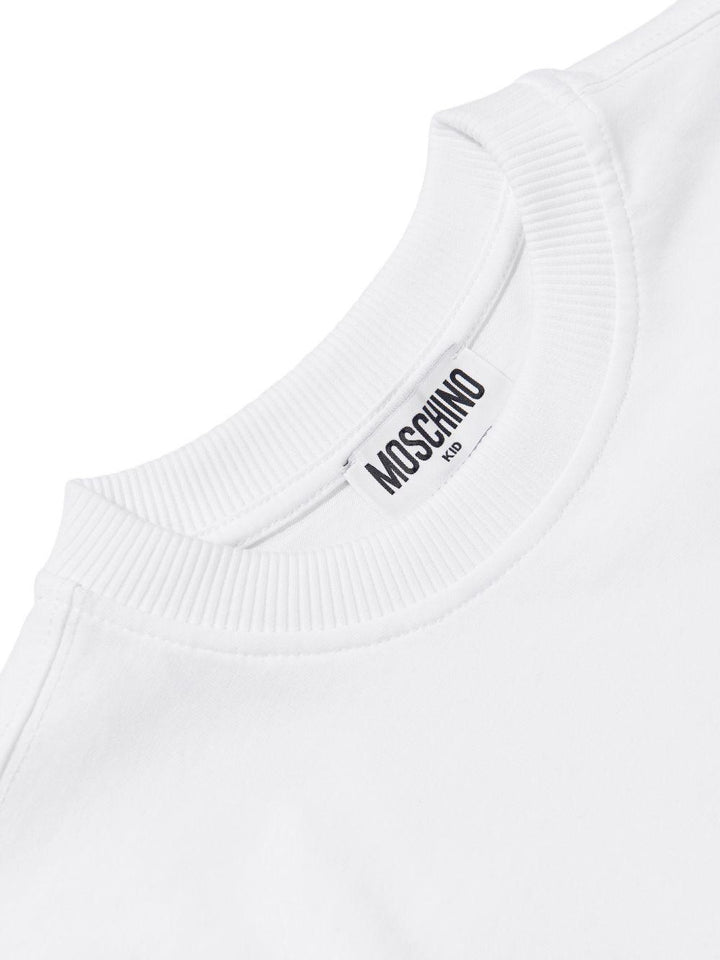 T-shirt bianco per bambino HUM05MLAA01 10101 Moschino Kids 