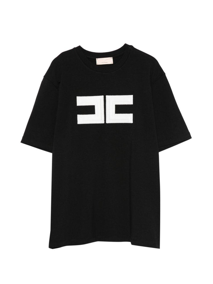 T-shirt nera per bambina EFTS2620JE006 N185 Elisabetta Franchi Kids 